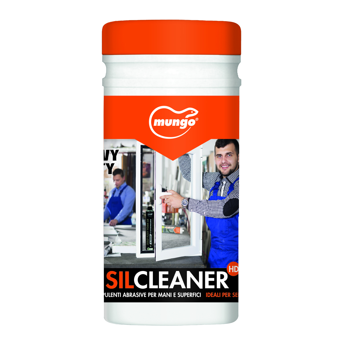 SIL CLEANER HD - Salviette abrasive per l'eliminazione dello sporco ostinato da manufatti, utensili e dalla pelle delle mani DERMATOLOGICAMENTE TESTATE