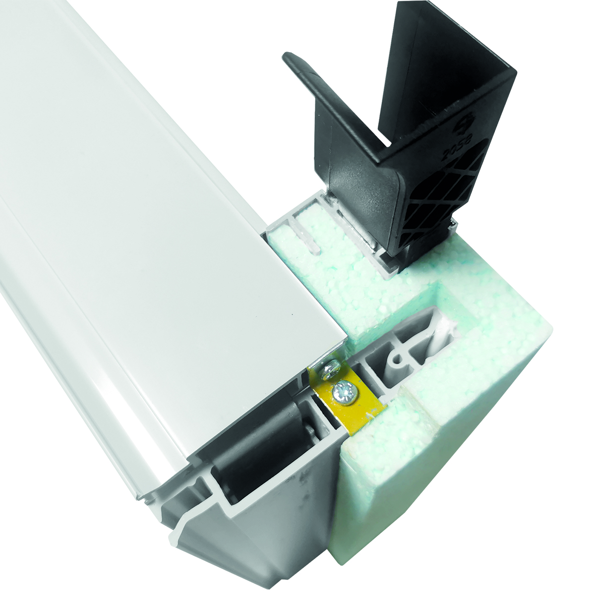K43 - CONTROTELAIO IN PVC-EPS PER PORTE E FINESTRE - Elemento di riquaratura del foro per porte e finestre con guide per avvolgibili