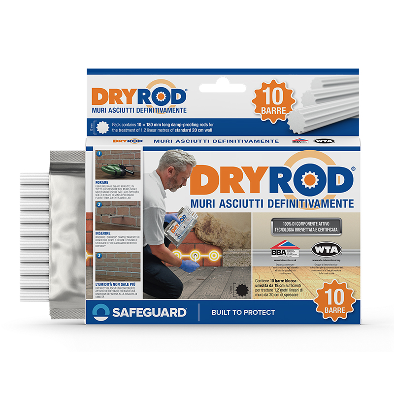 DRYROD - Sistema anti umidità di risalita in barre da 18 cm – CERTIFICATO