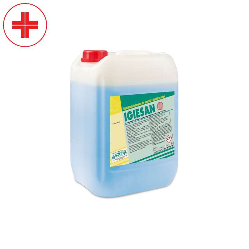 Igiesan Disinfettante PMC per superfici – 5 Litri - Disinfettante per ambienti e superfici impiegabile anche come detergente per pulire superfici ed ambienti in uffici, scuole, ospedali e settore agroalimentare.