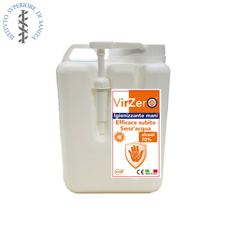 VirZero – Gel igienizzante Tanica da 3 Litri - Gel disinfettante mani studiato per igienizzare le mani senza bisogno di acqua