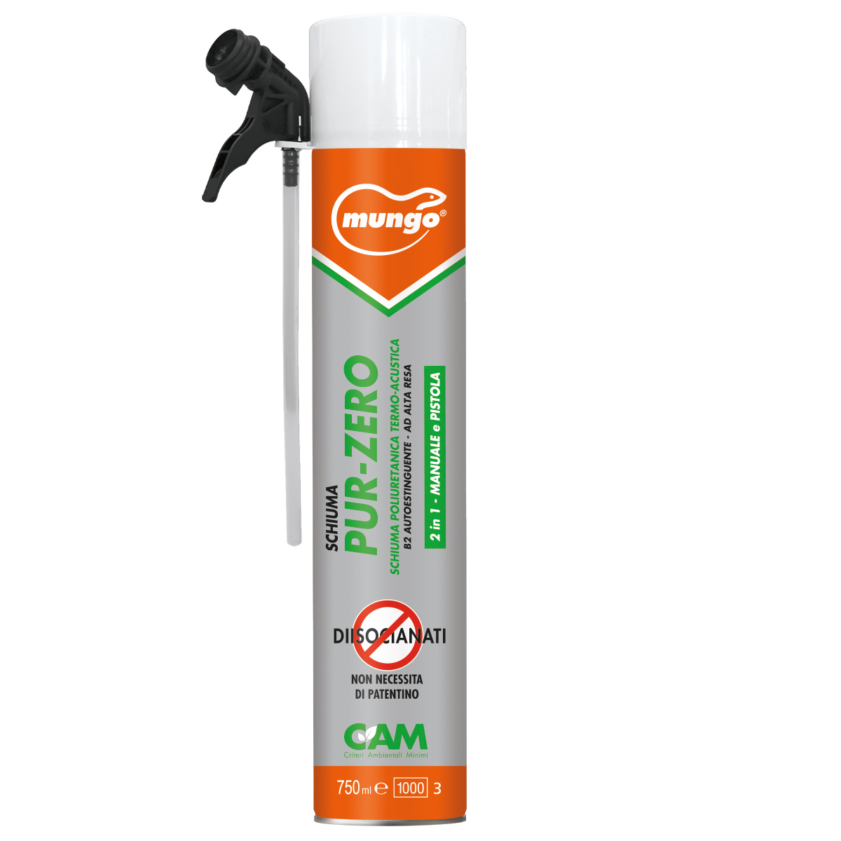 SCHIUMA PUR-ZERO - 2in1 - Schiuma termo-acustica B2, 2in1, ad alta resa – BASSO CONTENUTO DI DIISOCIANATI